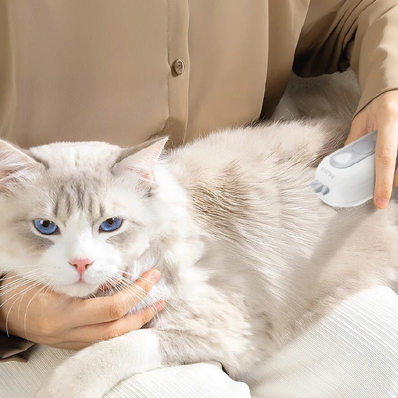 Steam Electric Pet Brush for Cats – 3-in-1 Hair Removal
